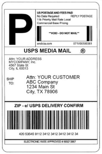 Picture of USPS Media Mail (Est 6 - 12 days) - Custom Freight