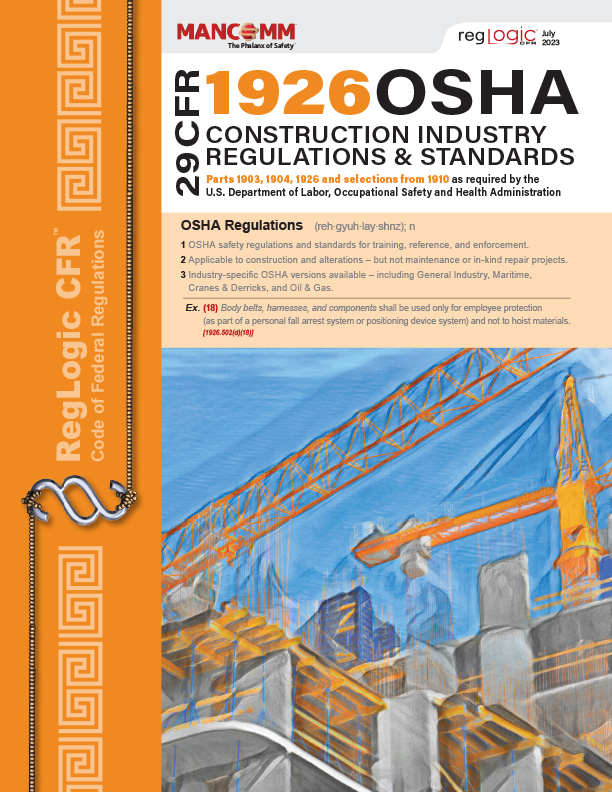 Mancomm 29 cfr 1926 osha construction industry regulations standards