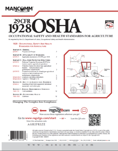 Picture of CFR 1928 OSHA for Agriculture (10-Pack)